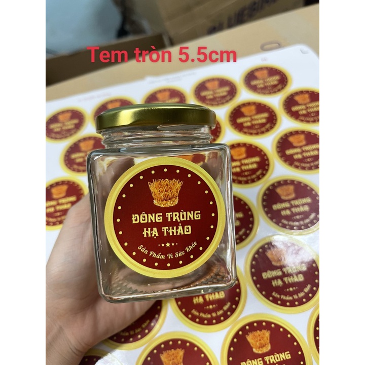 Combo 10 Tem Giấy Đông Trùng Hạ Thảo Đẹp, Sang Trọng - Phụ kiện đông trùng hạ thảo Milotech