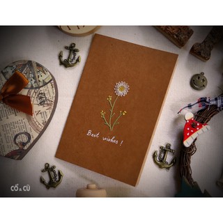 Thiệp sinh nhật thêu hoa văn handmade
