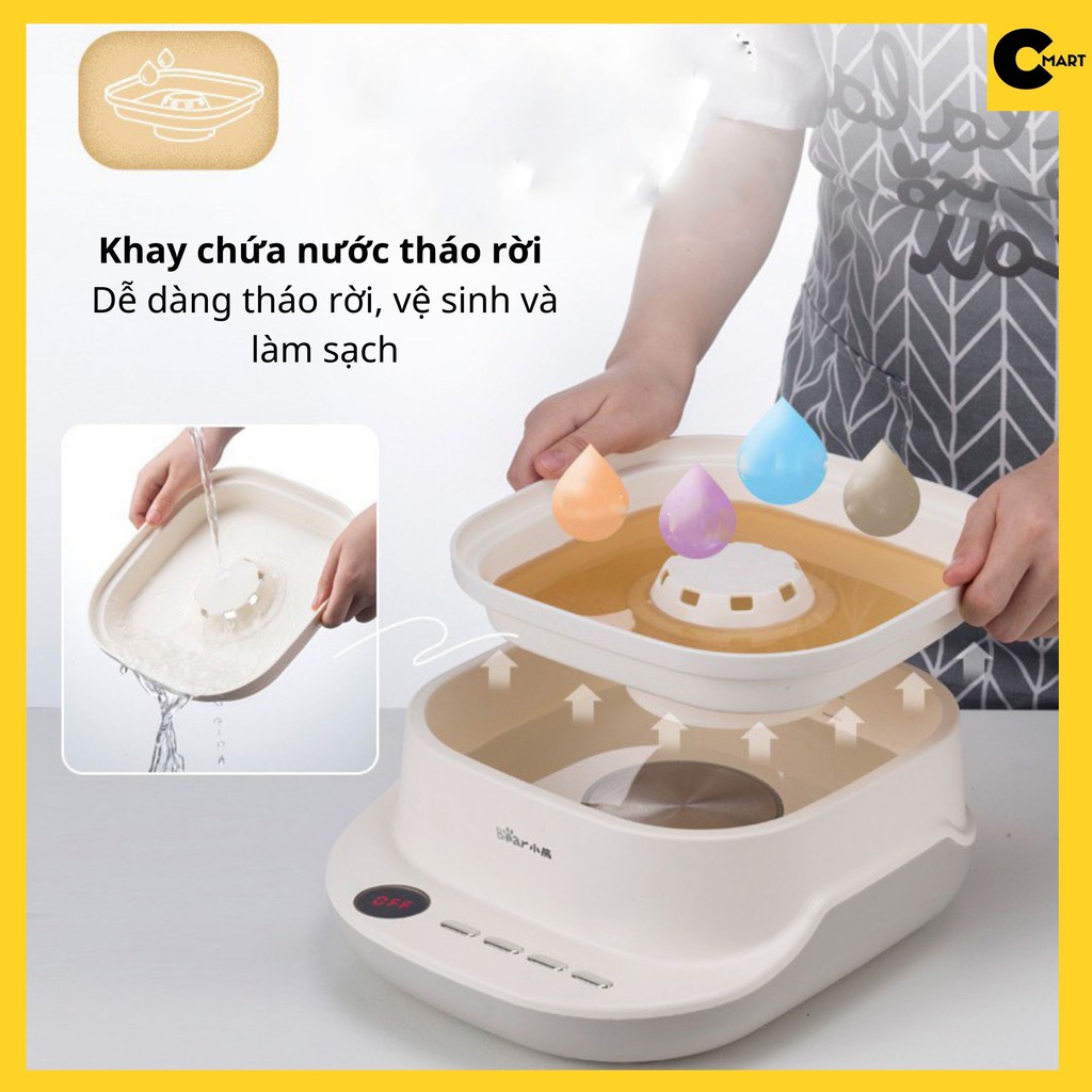 [Mã 229ELSALE hoàn 7% đơn 300K] Nồi Hấp Hai Tầng Bear DZG-C60A1 Chính Hãng Dung tích 6L [CMART.COM.VN]