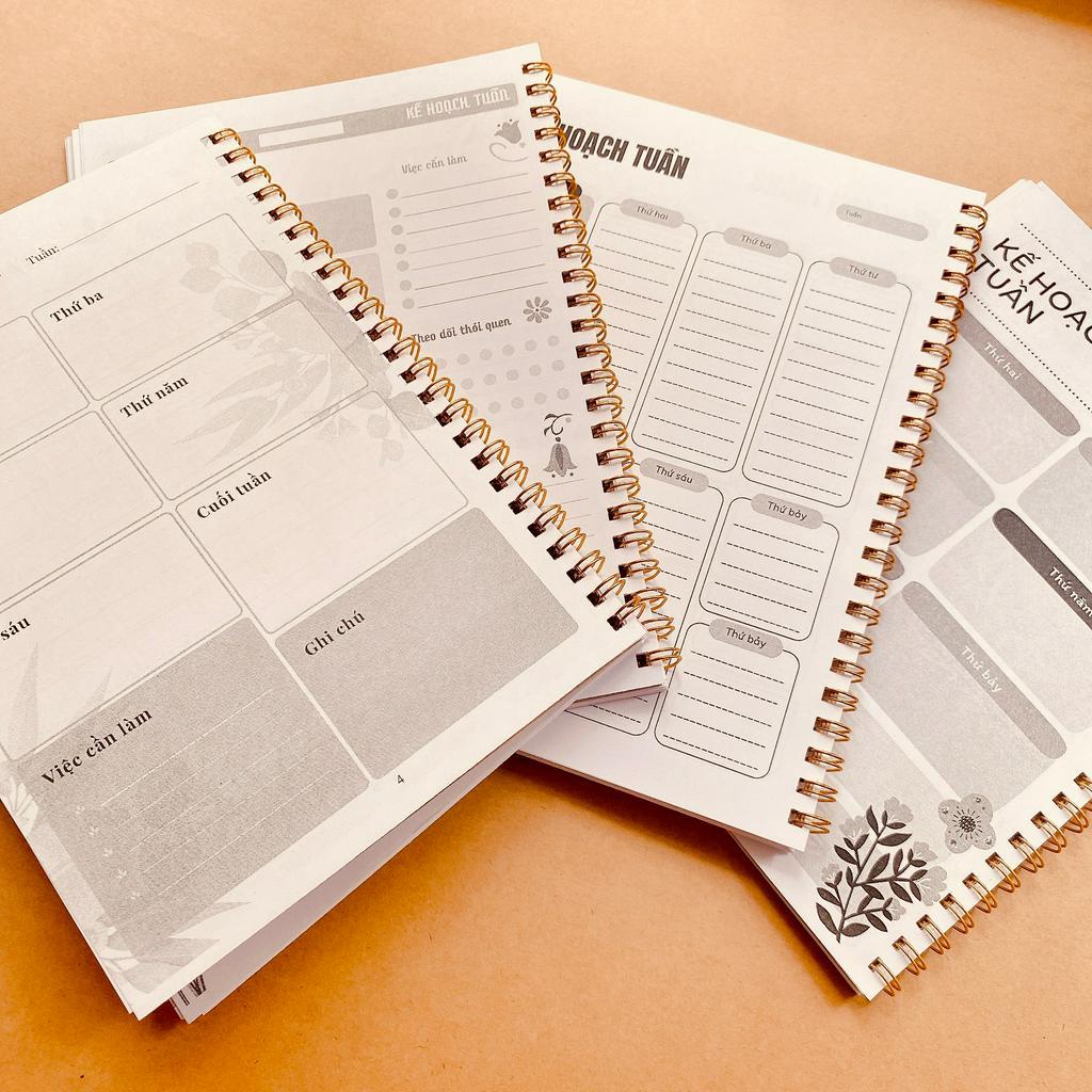 Sổ tay kế hoạch muc tiêu hàng ngày hàng tuần, hàng tháng daily planner