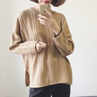 Áo len vặn thừng xẻ tà