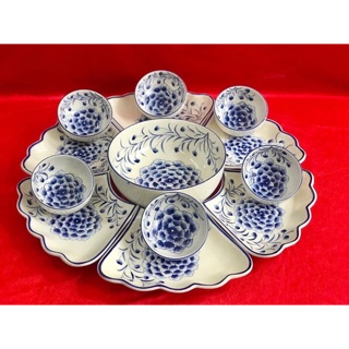 Bộ đồ ăn gia tiên hoa mặt trời vẽ cẩm tú cầu