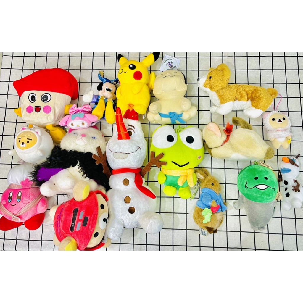 Gấu bôngg nhiều mẫu Sanrio Keroppi Melody tsum Olaf Kirby Rilakkuma Mèo Marie thỏ Peter Ryan Kakao Friends Nameko Corg