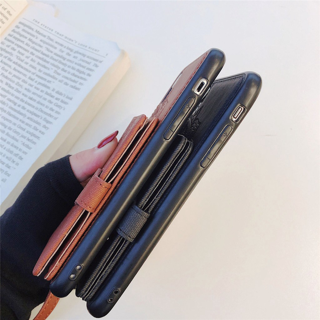 Bao da điện thoại PU nắp lật có ví đựng thẻ và giá đỡ cho Apple iPhone 6 6S 7 8 X XS Max XR Plus | BigBuy360 - bigbuy360.vn