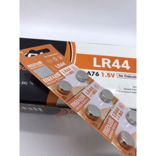 Pin cúc áo 1.5V MAXELL LR44, A76, AG13 Alkaline dùng cho Đồng hồ, máy tính, điều khiển, đồ chơi.