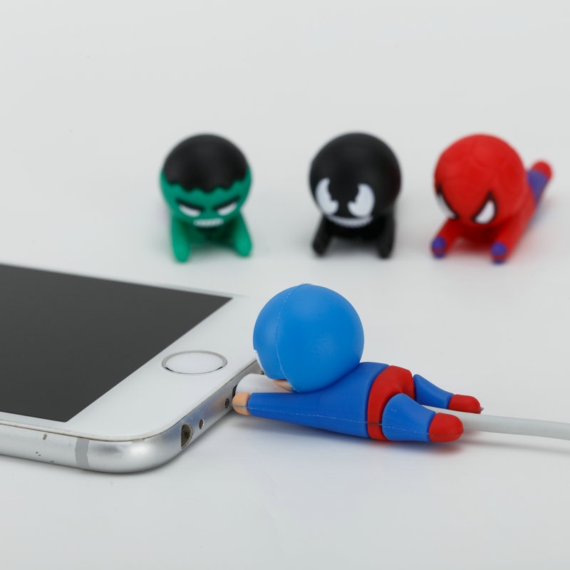 Phụ kiện bảo vệ đầu dây cáp sạc hình siêu anh hùng Marvel