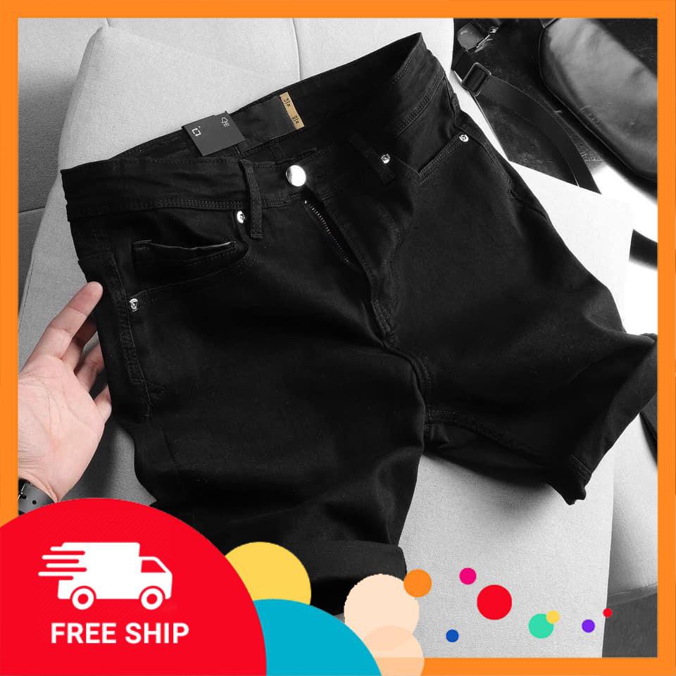 Quần Short Jean Nam Phối Sướt Phong Cách Chất Vải Jean Co Giãn #1