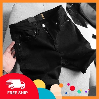 Quần short jean nam phối sướt phong cách chất vải jean co giãn