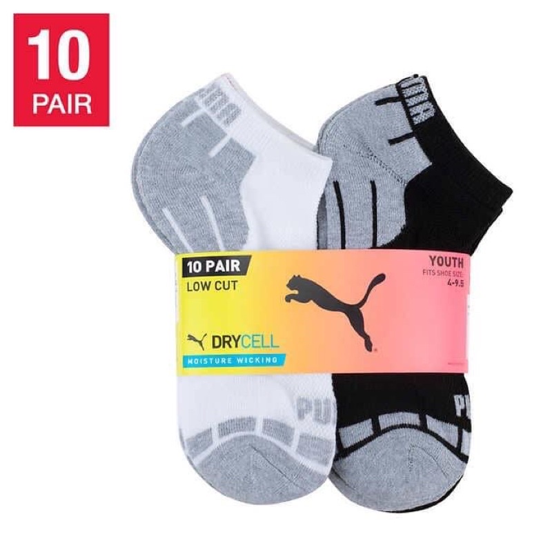 VỚ CHÍNH HÃNG PUMA NAM NỮ Tất nữ cổ ngắn  Set 6 đôi vớ Puma hàng xuất khẩu