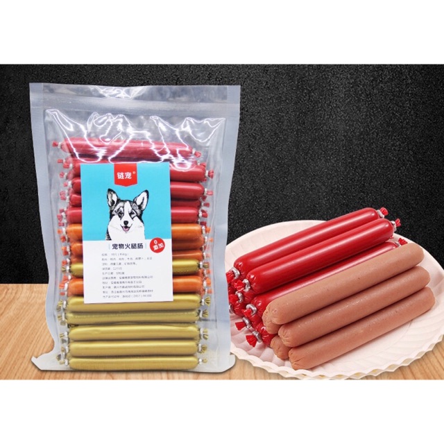 Xúc xích dành cho chó mèo 30 cây mix 3 vị bò gà vịt