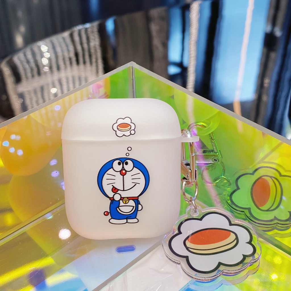 Vỏ bảo vệ hộp sạc tai nghe Airpods Pro 1 2 3 bằng TPU hình chú mèo gắn chuông với mặt trang sức