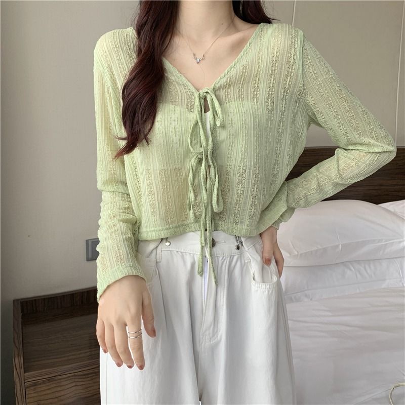 Áo Khoác cardigan Dệt Kim Tay Dài Chống Nắng Thời Trang Mùa Hè Cho Nữ