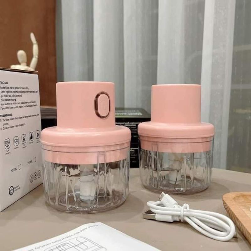 Máy say tỏi ớt ,rau củ say thịt mini tích điện tiện lợi