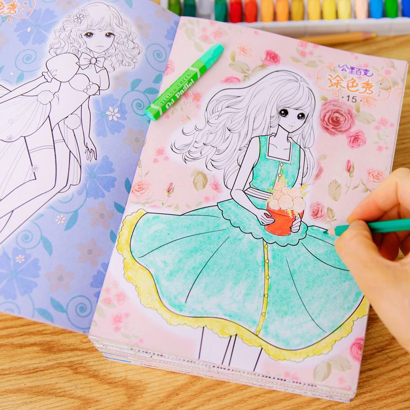 Sách Tô Màu Hình Công Chúa Dành Cho Bé Gái 3-6 - 8-10 Tuổi