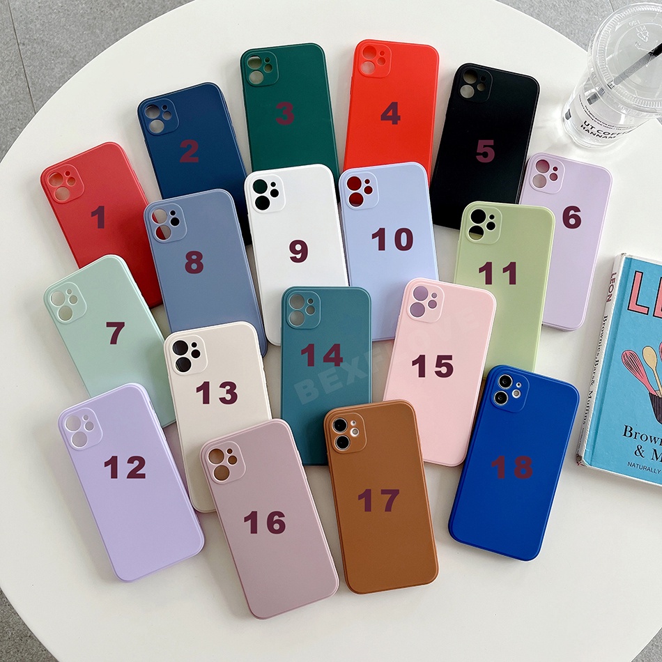 Ốp Điện Thoại Silicon Dẻo Mặt Nhám Dáng Vuông Sang Trọng Cho iPhone 7 8 Plus 7Plus 8Plus 11 12 13 Pro Max Mini