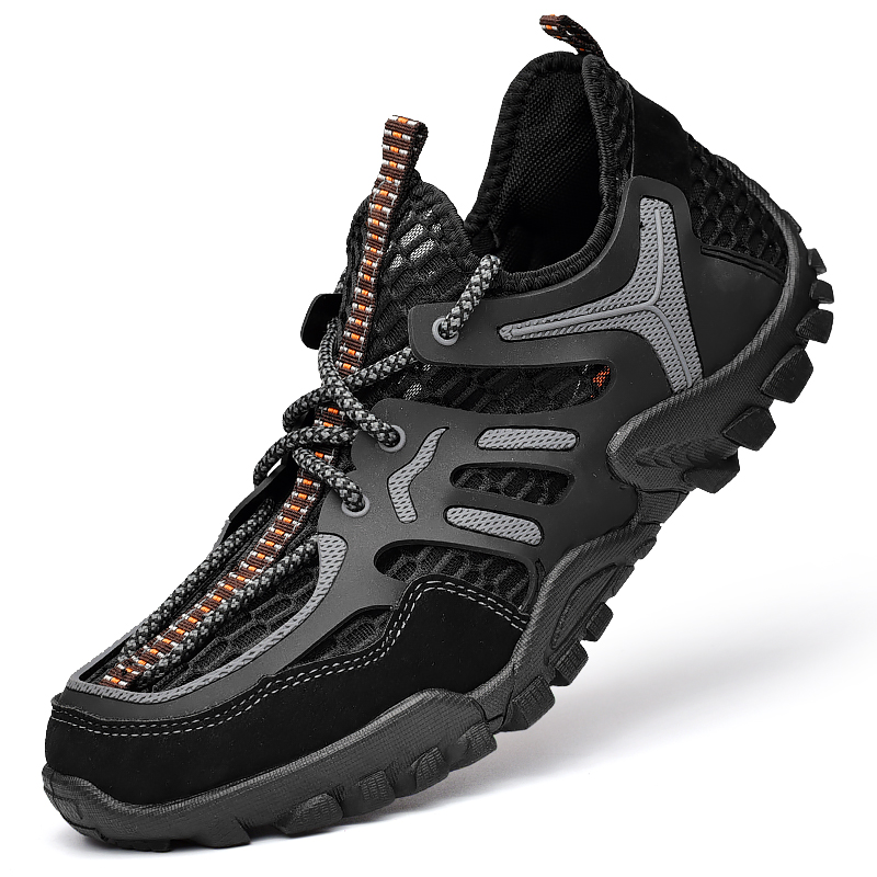 Giày đi bộ đường dài không trơn trượt dành cho nam giày chạy thể thao ngoài trời màu xanh giày leo núi nam Hiking Shoe