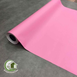 Giấy dán tường màu hồng nhám, khổ 1,2m có sẵn keo