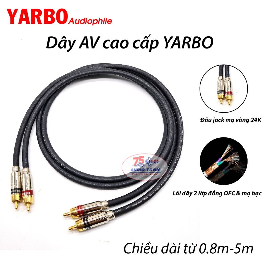 Cặp dây tín hiệu âm thanh YARBO SP101MC Audiophile GERMANY cao cấp lõi đồng mạ bạc