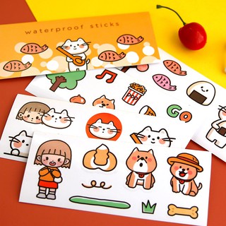 Sticker PVC Không Thấm Nước Set 4 Tấm Bé Gái Đáng Yêu | ST026