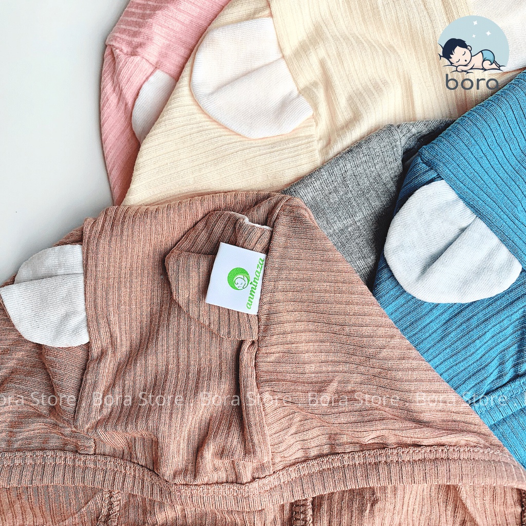 Mũ tai gấu, tai thỏ cho bé 0 - 6m có dây buộc Anminaza