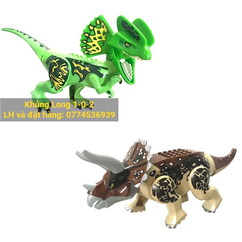 Đồ Chơi Khủng Long Dilophosaurus To Phiên Bản Màu Xanh Lá Jurassic World Hãng Lele