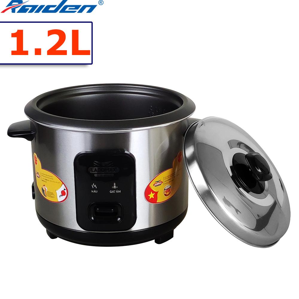 Nồi cơm điện 1.2L nắp rời Ladomax HA-7112 lòng nhôm chống dính, nấu cơm chín mềm cho 3 - 4 người ăn