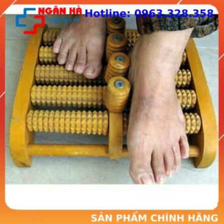 Bàn lăn chân gỗ, Lăn chân bằng gỗ, con lăn massage chân bằng gỗ loại 5 hàng