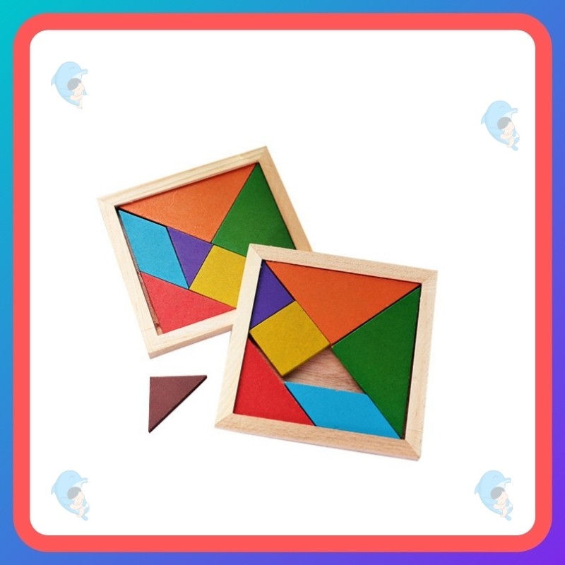 Đồ Chơi Trí Uẩn Tangram - Đồ Chơi Giáo Dục Giúp Bé Phân Biệt Màu Sắc Hình Khối Phát Triển Tư Duy