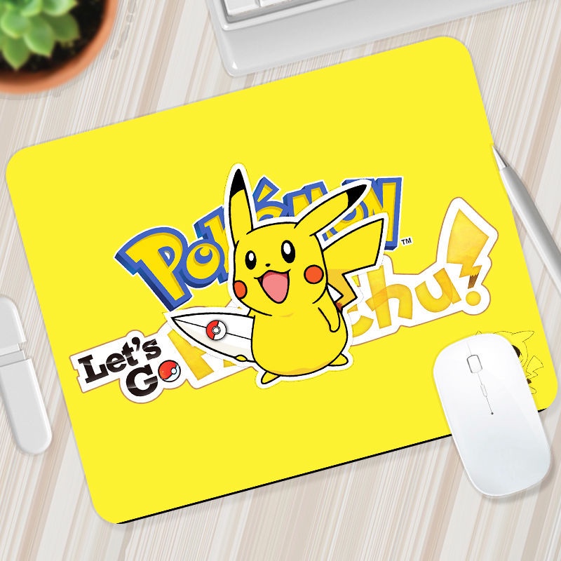 Tấm Lót Chuột Máy Tính Dày Dặn Chống Trượt In Hoạt Hình Pikachu Dễ Thương Cho Nam Và Nữ