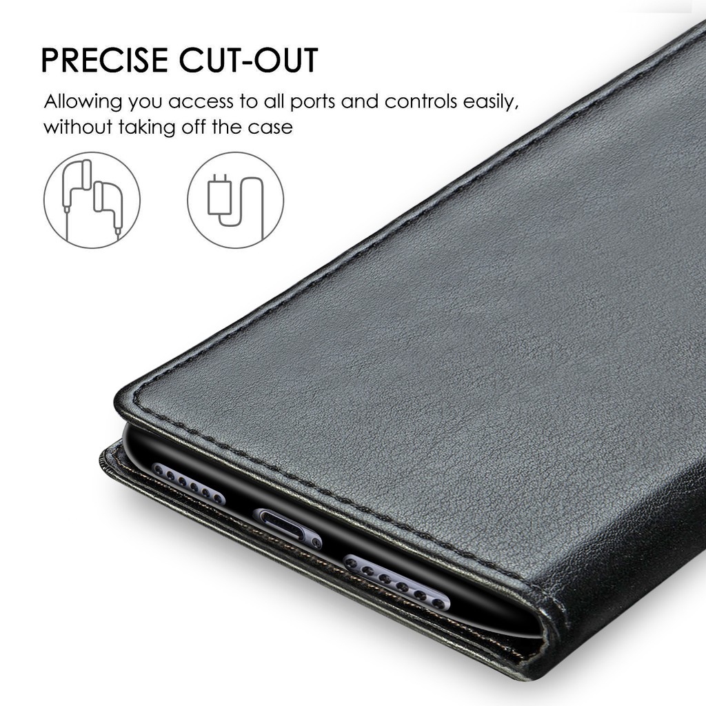 Bao da điện thoại PU có khe cắm thẻ và chân đế cho Apple iPhone 11 Pro Max 6 6S 7 8 Plus XS X XR | BigBuy360 - bigbuy360.vn
