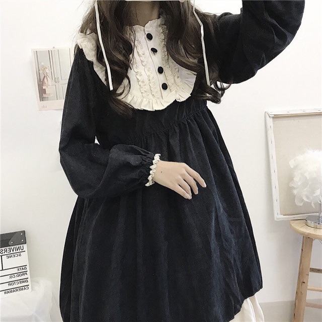 [Order] YAS0342-Váy Lolita đen cổ tròn phối ren | BigBuy360 - bigbuy360.vn