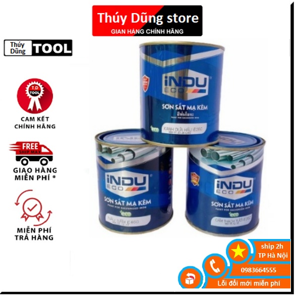 Sơn mạ kẽm Kim Khí Dũng Thuý sơn sắt mạ kẽm Indu hộp 750ml sơn kẽm chính hãng
