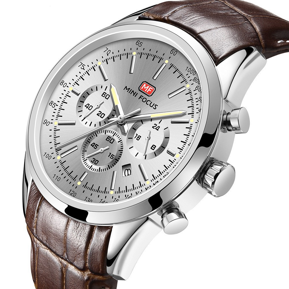 [Tặng vòng tay] Đồng hồ nam chính hãng Mini Focus MF0116G.02 dây da cao cấp | BigBuy360 - bigbuy360.vn