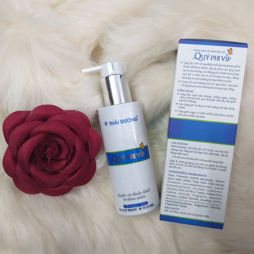 Dung dịch vệ sinh phụ nữ Quý Phi Vip dung tích 120ml chính hãng Sao Thái Dương