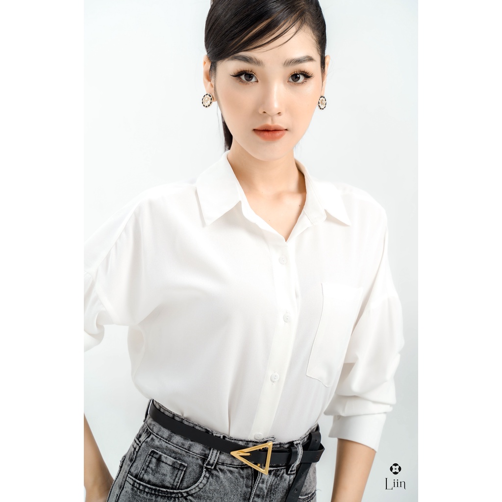Áo sơ mi basic dài tay chất liệu Đũi 1 Túi form công sở trẻ trung, cá tính Liin Clothing SM3789
