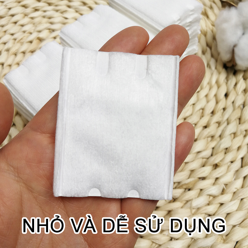 Bông tẩy trang 100% cotton 3 lớp mềm mịn thấm hút cực tốt 100 miếng/bịch-URB-HZM