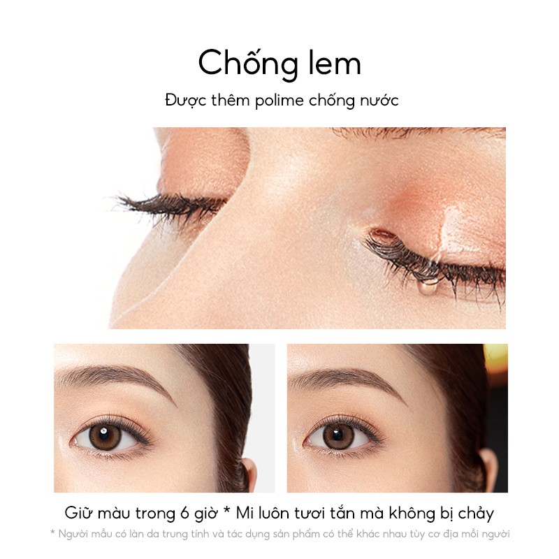 Mascara chuốt mi PERFECT DIARY lâu trôi chống thấm nước làm dày và dài mi tự nhiên 2 màu sắc tùy chọn tiện lợi 4.5g