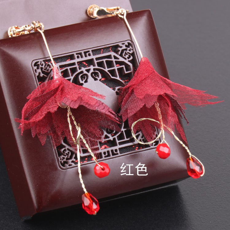 Bông Tai Nữ Hoa Lồng Đèn Đính Hạt Sang Trọng 2 Màu MS: BT10 - Hưng Long PC