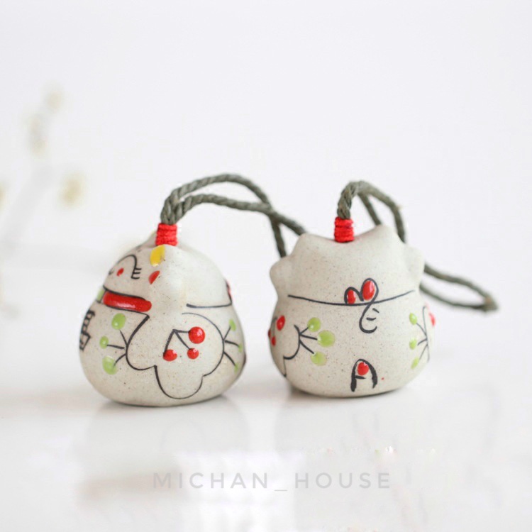 Chuông gió mèo thần tài, dây treo trang trí, quà lưu niệm xinh xắn