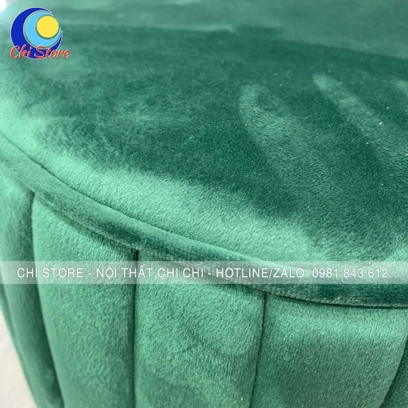 Ghế Đôn Tròn Cách Điệu Chân Vàng, Đôn Sofa Tròn Đẹp Phòng Khách, Decor Nhà Cửa