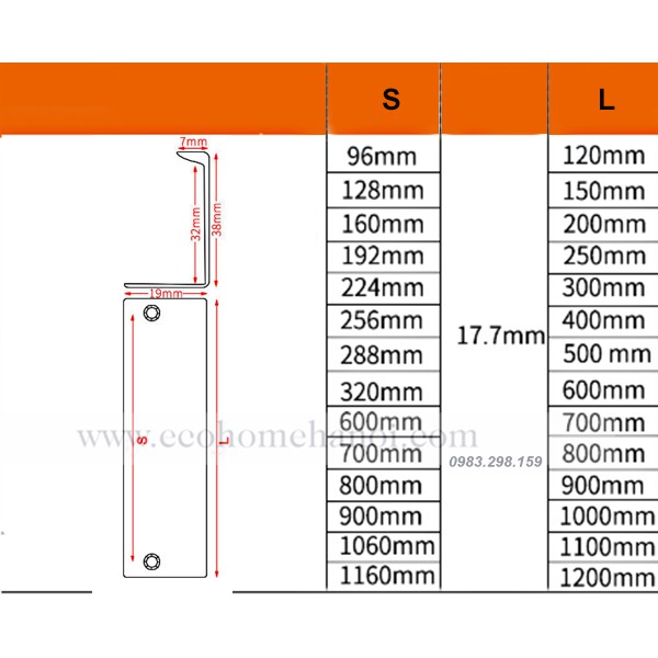 Tay nắm tủ dạng kẹp cạnh chữ L cao cấp mạ oxy hoá  CH8006