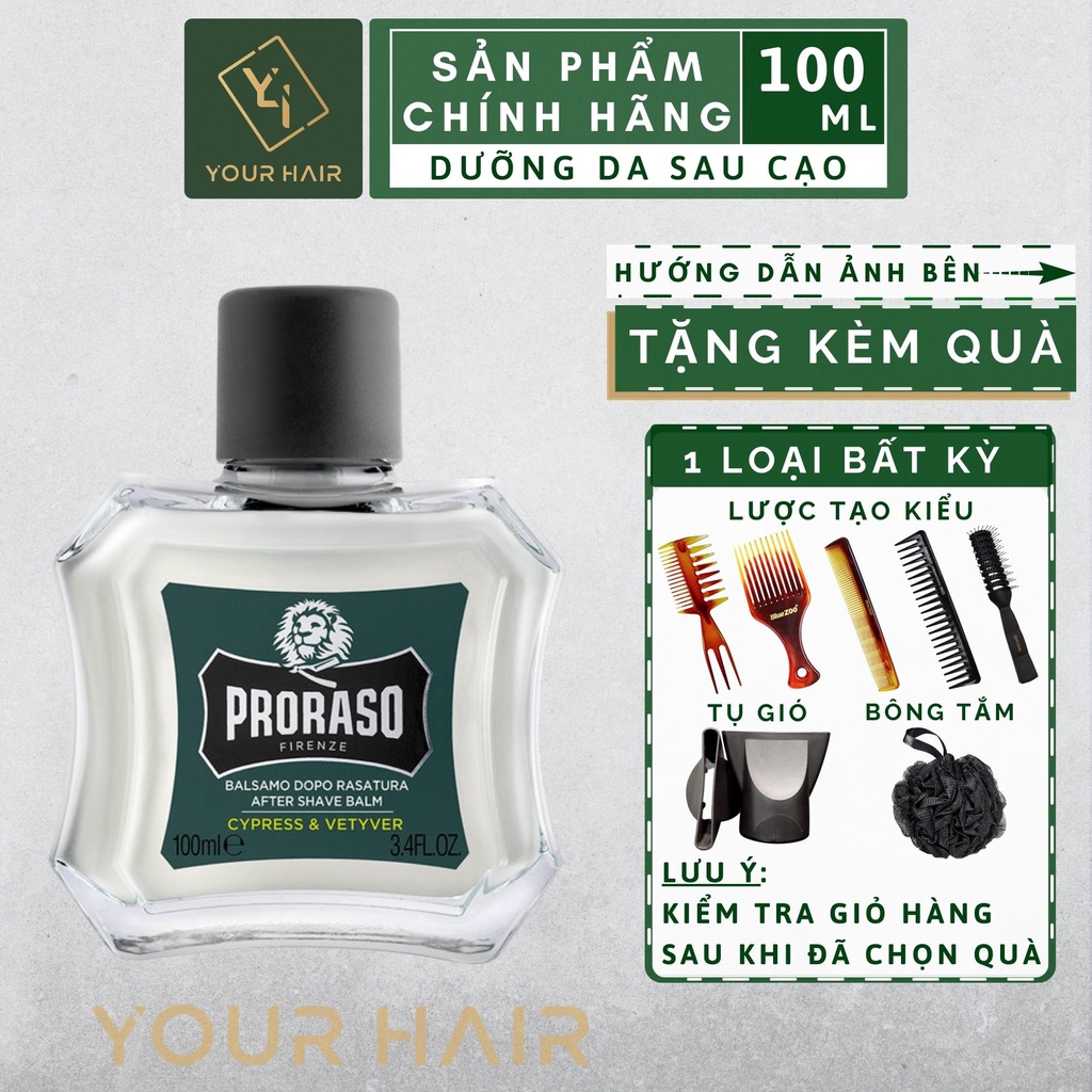 Dưỡng Da Sau Cạo Proraso Single Blade Aftershave Balm Cypress & Vetyver - 100ml