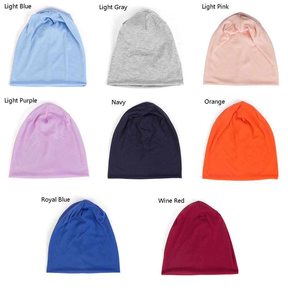 Mũ beanie dệt kim hai lớp màu trơn chống gió thời trang thu đông cá tính cho nam và nữ