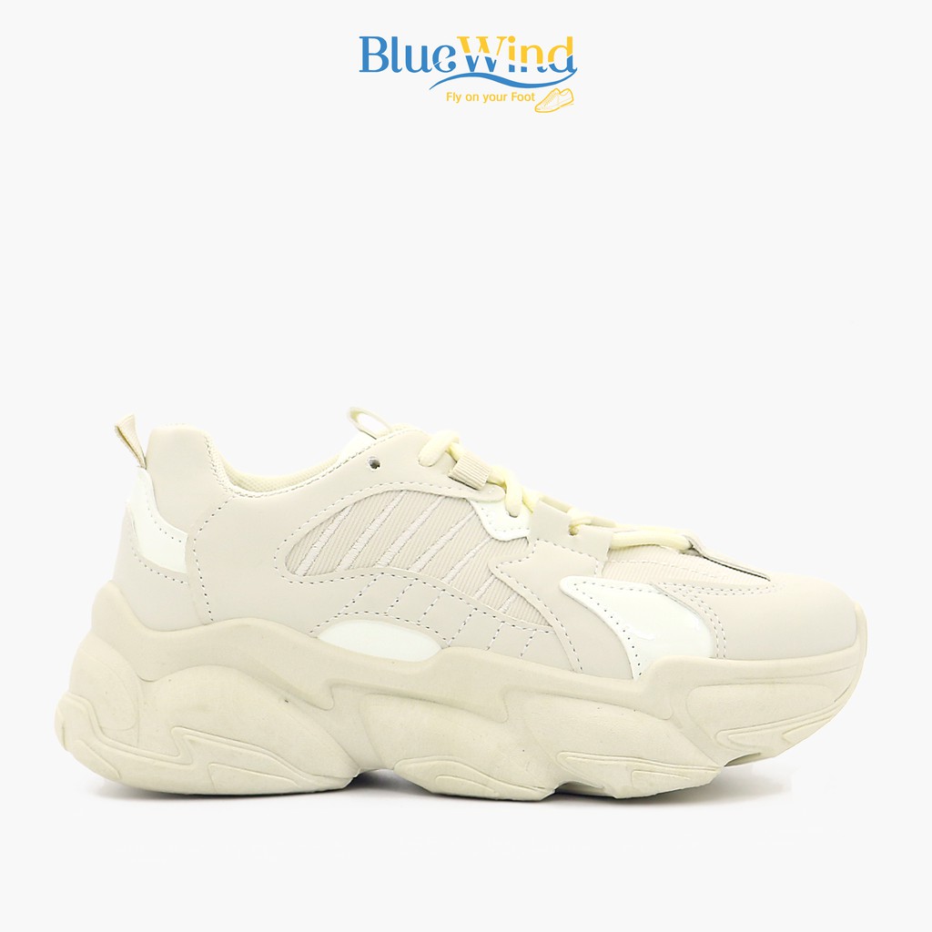 Giày Sneaker Trơn Giày Thể Thao Nữ Đế Cao Da Mềm Kiểu Dáng Hàn Quốc BLUEWIND 68741