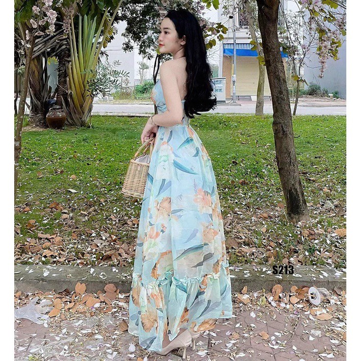 Đầm Maxi Đi Biển Minh Phúc, Váy Maxi 2 Dây Chất Voan Hoa( CÓ MÚT NGỰC) Quyến Rũ Kèm Ảnh Thật Cho Nàng Đi Hẹn Hò,đi Biển