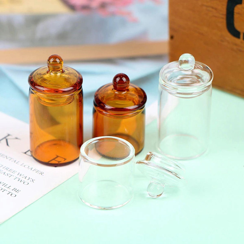 Lọ Thủy Tinh Mini Đựng Hạt Cà Phê / Kẹo Trang Trí Nhà Búp Bê