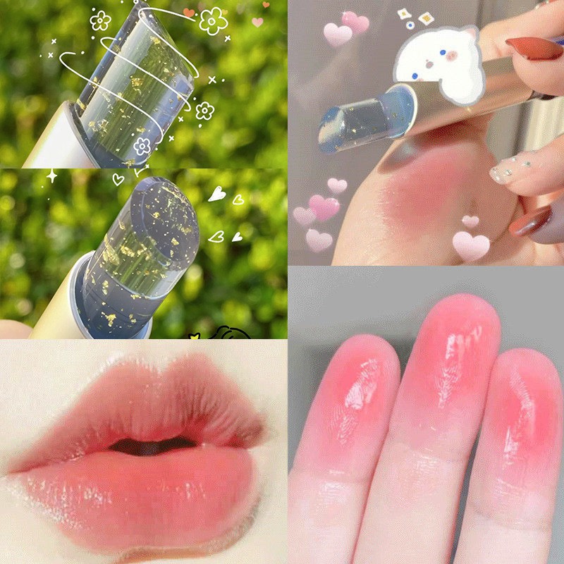 Son dưỡng Hanboli Crystal Temperature Change Gold Lipstick # đổi màu &amp; # không đổi màu