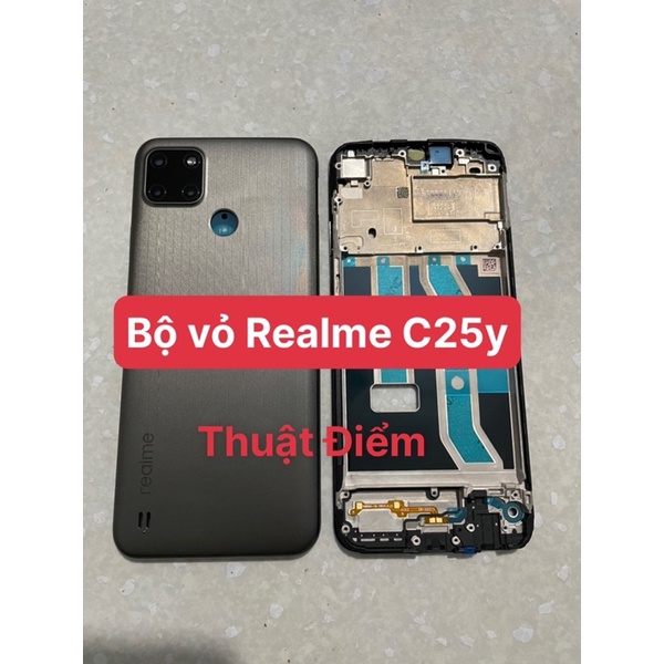 bộ vỏ Realme C25y - gồm lưng vỏ , xương,phím ,kính camera