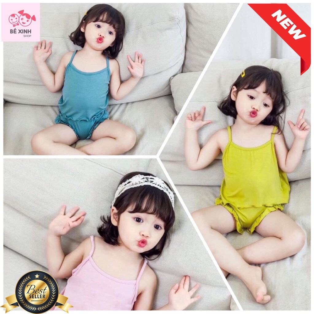 Đồ bộ quần áo cho bé gái mùa hè 2 dây Minky Mom [Big Sale] đồ bộ thun lạnh 2 DÂY CHO BÉ GÁI dễ thương Minky Mom