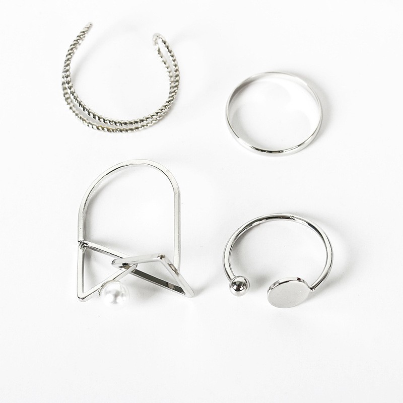 (Bộ 1)-Set 4 chiếc nhẫn bộ xinh xắn cá tính thời trang dễ thương quà tặng độc đáo